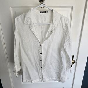 Ibex Women's 100% Hemp White Buttondown L